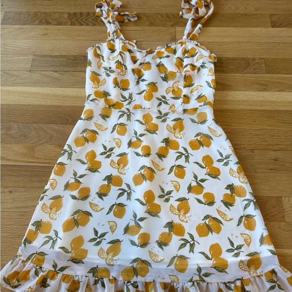 Aqua Women's Lemon Tree Lemon
Ruffle Mini Dress size small women's tie dresses - Picture 2 of 7
